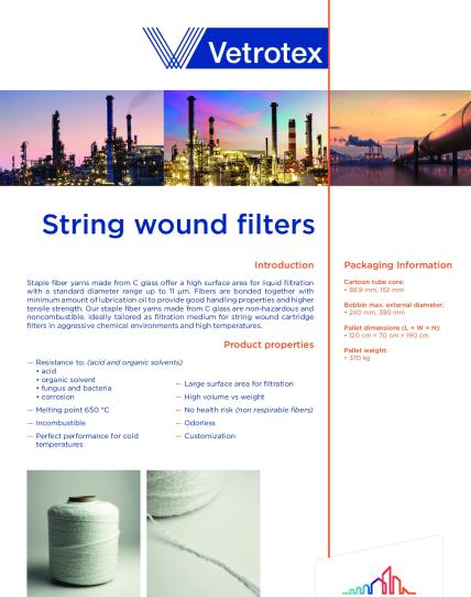 Vetrotex Sellsheet String wound filters